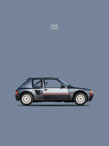 Peugeot 205 Turbo 1984 White Modern Wood Framed Art Print with Double Matting by Rogan, Mark