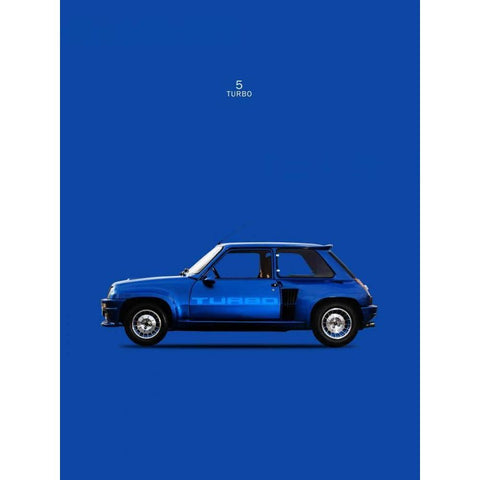 Renault 5 Turbo 1983 Black Modern Wood Framed Art Print with Double Matting by Rogan, Mark