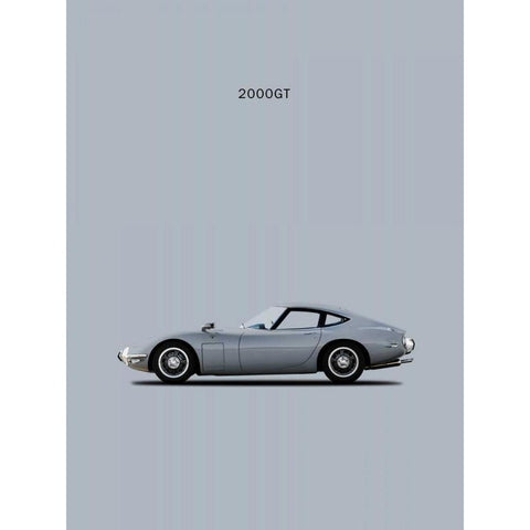 Toyota 2000GT Black Modern Wood Framed Art Print with Double Matting by Rogan, Mark