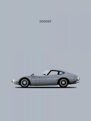 Toyota 2000GT White Modern Wood Framed Art Print with Double Matting by Rogan, Mark