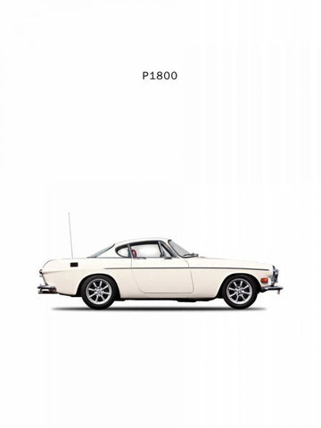 Volvo P1800 White Modern Wood Framed Art Print with Double Matting by Rogan, Mark