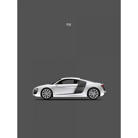 Audi R8 White Modern Wood Framed Art Print by Rogan, Mark