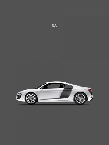 Audi R8 White Modern Wood Framed Art Print with Double Matting by Rogan, Mark