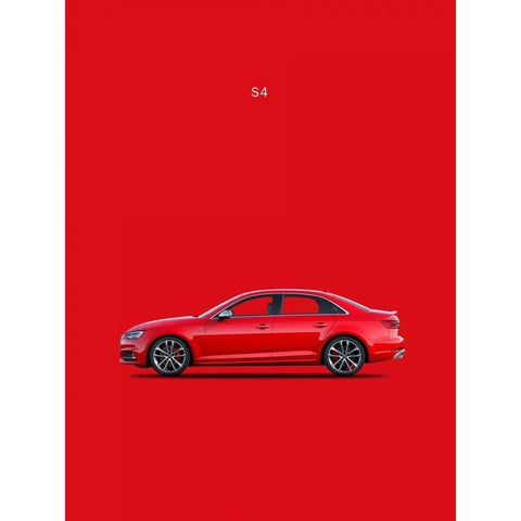 Audi S4 2015 White Modern Wood Framed Art Print by Rogan, Mark