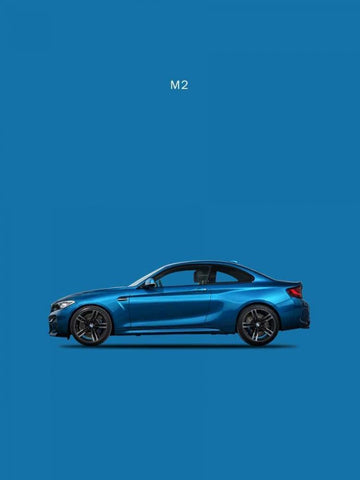 BMW M2 Black Ornate Wood Framed Art Print with Double Matting by Rogan, Mark