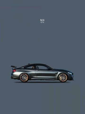BMW M4 GTS Black Ornate Wood Framed Art Print with Double Matting by Rogan, Mark