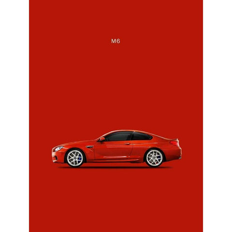 BMW M6 Black Modern Wood Framed Art Print with Double Matting by Rogan, Mark