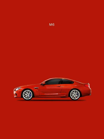 BMW M6 White Modern Wood Framed Art Print with Double Matting by Rogan, Mark