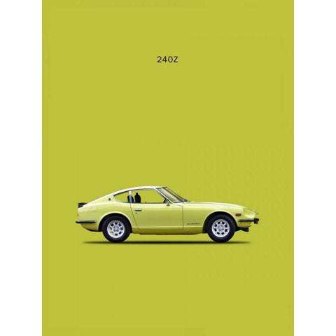 Datsun 240Z 1969 White Modern Wood Framed Art Print by Rogan, Mark