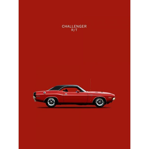 Dodge Challenger R-T 1970 White Modern Wood Framed Art Print by Rogan, Mark