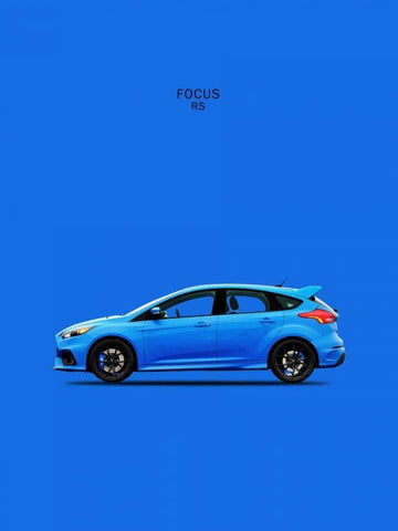 Ford Focus RS Black Ornate Wood Framed Art Print with Double Matting by Rogan, Mark