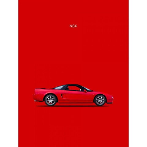 Honda NSX Black Modern Wood Framed Art Print with Double Matting by Rogan, Mark