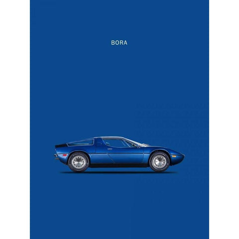 Maserati Bora 1973 White Modern Wood Framed Art Print by Rogan, Mark