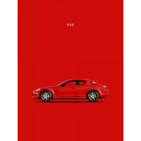 Mazda RX8 Black Modern Wood Framed Art Print by Rogan, Mark