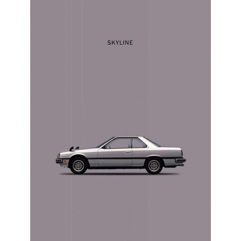 Nissan Skyline 2000GT White Modern Wood Framed Art Print by Rogan, Mark