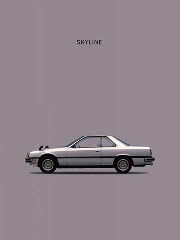 Nissan Skyline 2000GT White Modern Wood Framed Art Print with Double Matting by Rogan, Mark