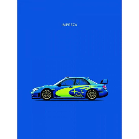 Subaru Impreza Black Modern Wood Framed Art Print by Rogan, Mark