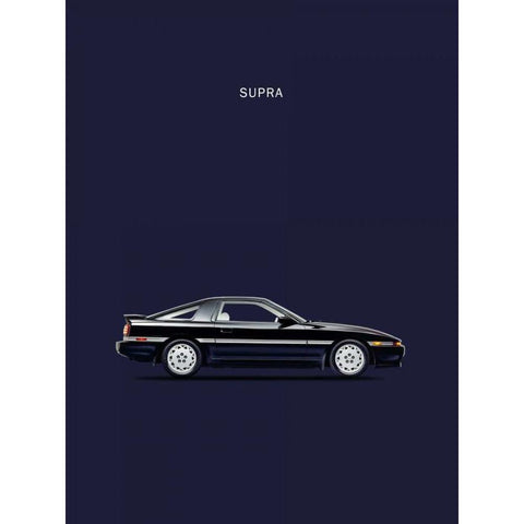 Toyota Supra Turbo Black Modern Wood Framed Art Print with Double Matting by Rogan, Mark