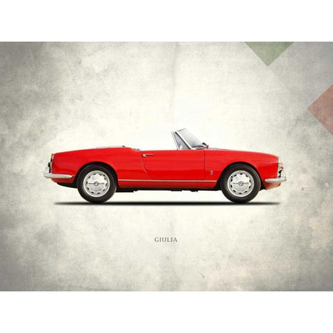 Alfa-Romeo Giulia 1600 Spider White Modern Wood Framed Art Print by Rogan, Mark