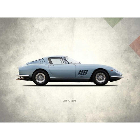 Ferrari 275 GTB-6C 1966 Black Modern Wood Framed Art Print with Double Matting by Rogan, Mark