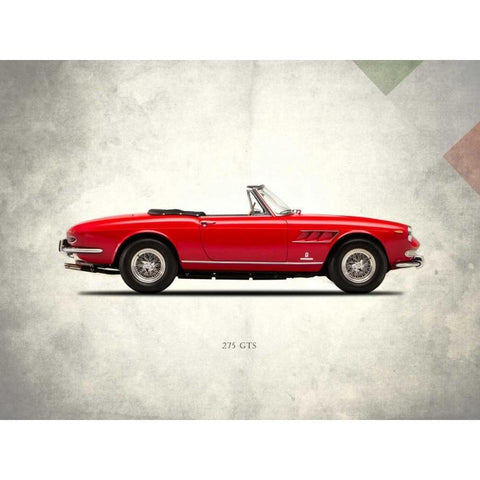 Ferrari 275GTS 1966 Black Modern Wood Framed Art Print by Rogan, Mark