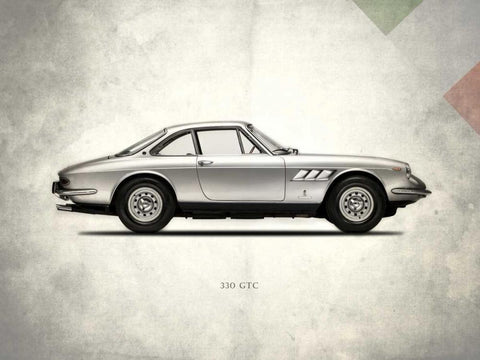 Ferrari 330GTC 1968 Black Ornate Wood Framed Art Print with Double Matting by Rogan, Mark