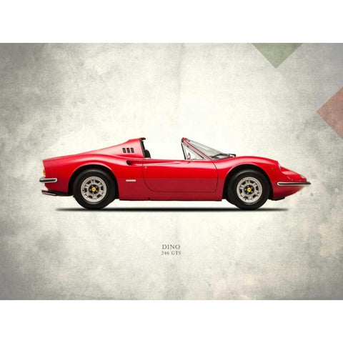 Ferrari Dino 246GTS 1973 White Modern Wood Framed Art Print by Rogan, Mark