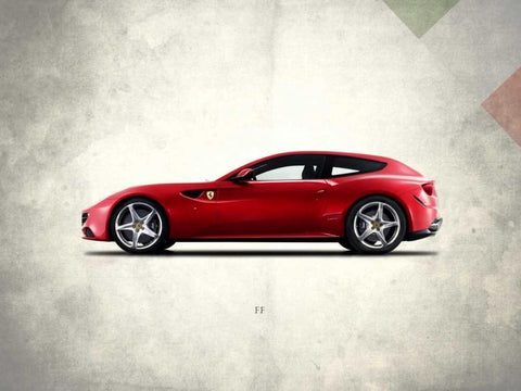 Ferrari FF Black Ornate Wood Framed Art Print with Double Matting by Rogan, Mark