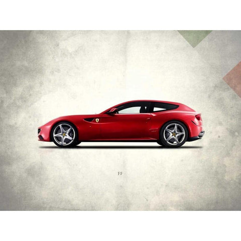 Ferrari FF White Modern Wood Framed Art Print by Rogan, Mark