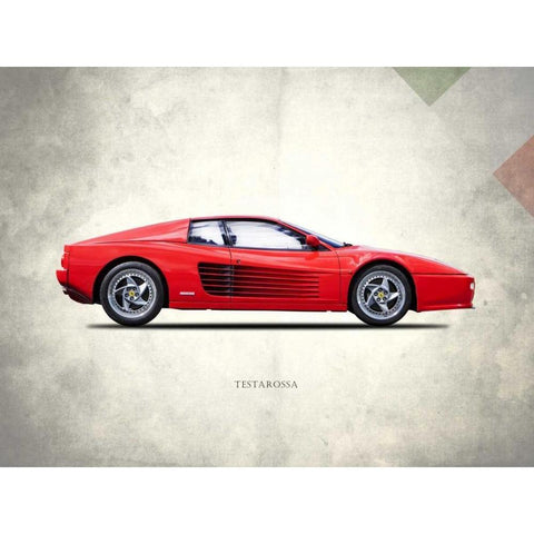 Ferrari Testarossa 1996 Black Modern Wood Framed Art Print by Rogan, Mark