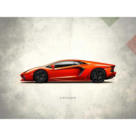 Lamborghini Aventador Black Modern Wood Framed Art Print with Double Matting by Rogan, Mark