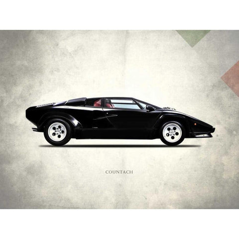 Lamborghini Countach 5000-S 19 Black Modern Wood Framed Art Print by Rogan, Mark