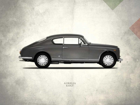 Lancia Aurelia-B20GT 1958 White Modern Wood Framed Art Print with Double Matting by Rogan, Mark