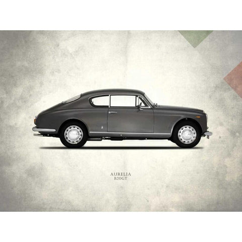 Lancia Aurelia-B20GT 1958 Gold Ornate Wood Framed Art Print with Double Matting by Rogan, Mark