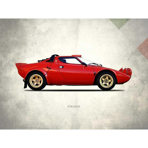 Lancia Stratos 1974 Black Modern Wood Framed Art Print by Rogan, Mark