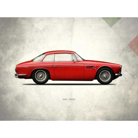 Maserati A6G 2000 1956 Black Modern Wood Framed Art Print by Rogan, Mark