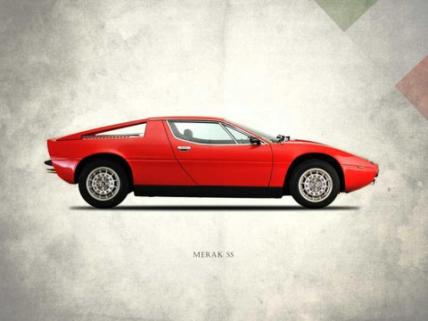 Maserati Merak-SS 1975 Black Ornate Wood Framed Art Print with Double Matting by Rogan, Mark