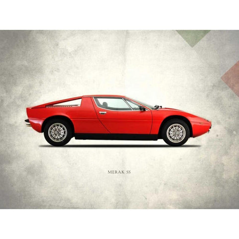 Maserati Merak-SS 1975 Gold Ornate Wood Framed Art Print with Double Matting by Rogan, Mark