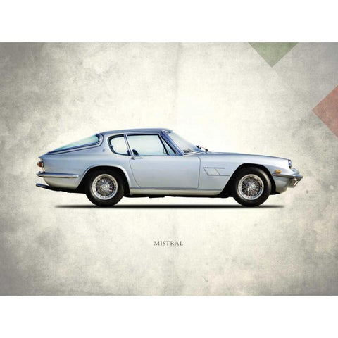 Maserati Mistral 1969 Gold Ornate Wood Framed Art Print with Double Matting by Rogan, Mark