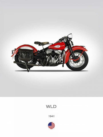 Harley Davidson WLD 1941 White Modern Wood Framed Art Print with Double Matting by Rogan, Mark