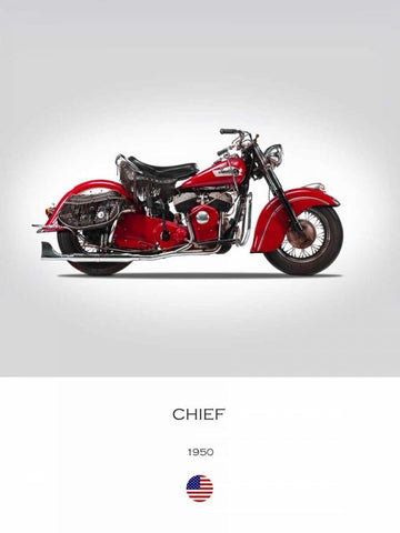 Indian Chief 1950 White Modern Wood Framed Art Print with Double Matting by Rogan, Mark