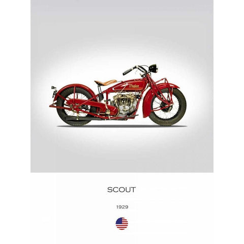 Indian Scout 101 1929 Black Modern Wood Framed Art Print with Double Matting by Rogan, Mark