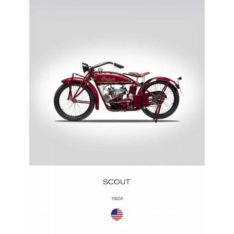Indian Scout 1924 Black Modern Wood Framed Art Print with Double Matting by Rogan, Mark