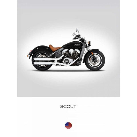 Indian Scout 2016 Black Modern Wood Framed Art Print with Double Matting by Rogan, Mark