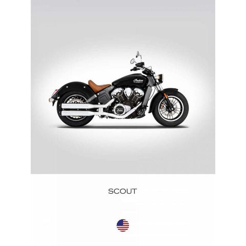 Indian Scout 2016 Black Modern Wood Framed Art Print by Rogan, Mark