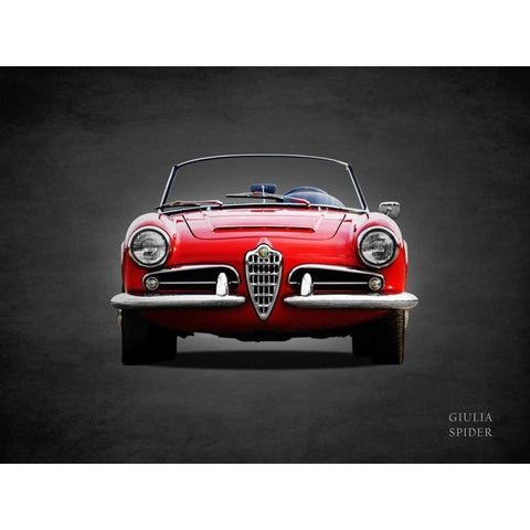 Alfa Giulia 1600 Spider 1964 White Modern Wood Framed Art Print by Rogan, Mark