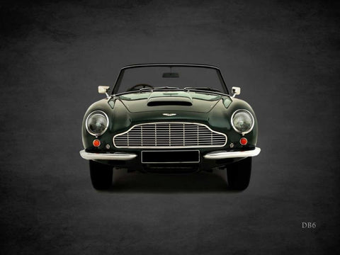 Aston Martin DB6 1965 Black Ornate Wood Framed Art Print with Double Matting by Rogan, Mark