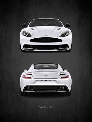 Aston Martin Vanquish White Modern Wood Framed Art Print with Double Matting by Rogan, Mark