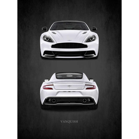 Aston Martin Vanquish Black Modern Wood Framed Art Print with Double Matting by Rogan, Mark