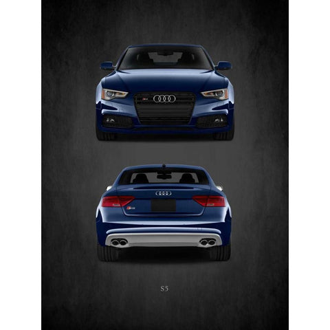 Audi S5 White Modern Wood Framed Art Print by Rogan, Mark